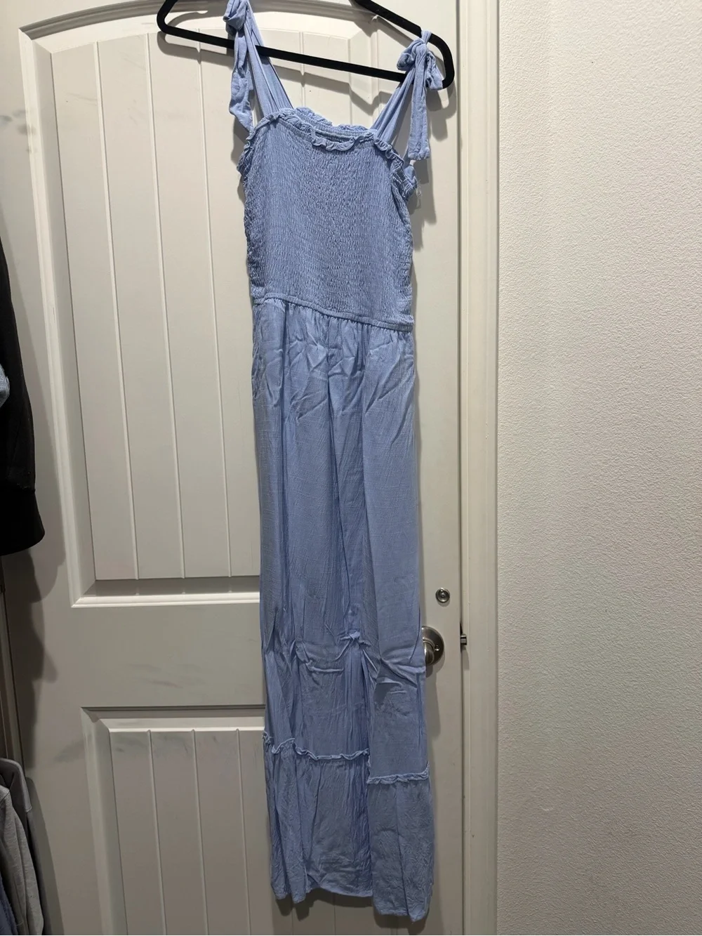 Like New Light Blue Smocked Maxi Sundress - Picture 2 of 3